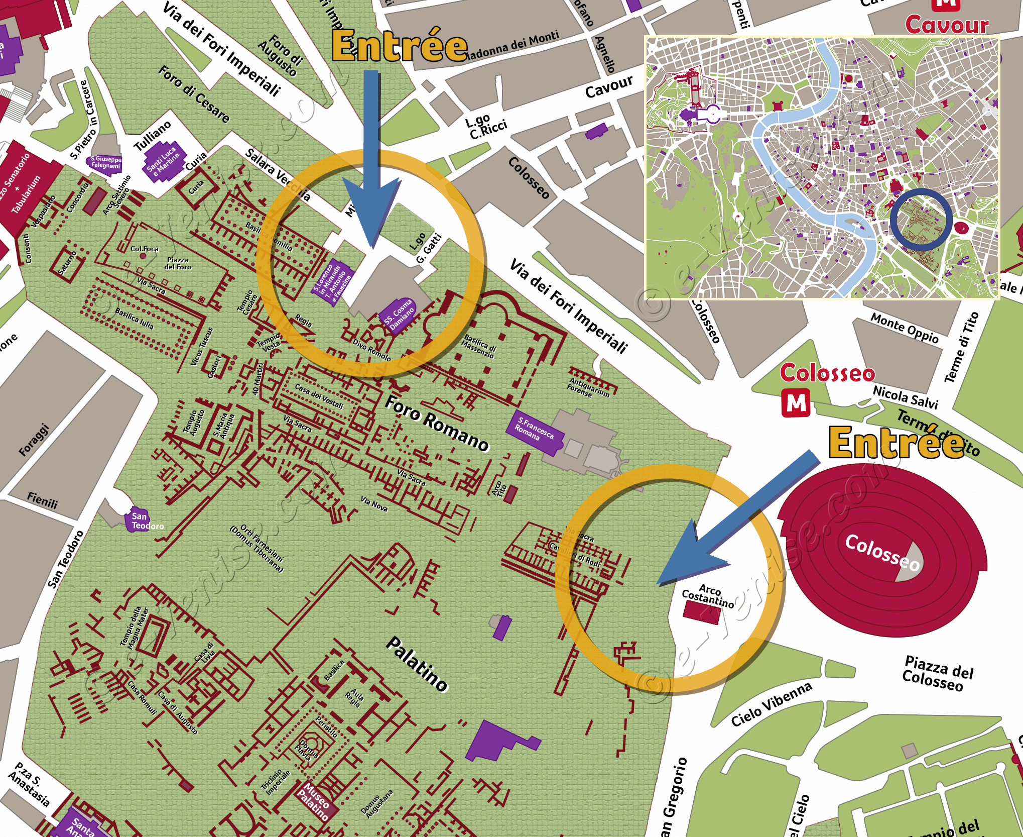 Ancient Rome Forum Map